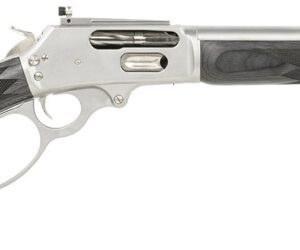 Marlin 1895 Trapper 45-70 Govt w/ 5+1 Capacity, 16.10 Barrel, Polished Stainless Metal Finish & Black Laminate F - 5+1 Rounds | 16.1" Barrel | Laminate Stock | Wood | Stainless/Silver