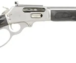 Marlin 1895 Trapper 45-70 Govt w/ 5+1 Capacity, 16.10 Barrel, Polished Stainless Metal Finish & Black Laminate F - 5+1 Rounds | 16.1" Barrel | Laminate Stock | Wood | Stainless/Silver